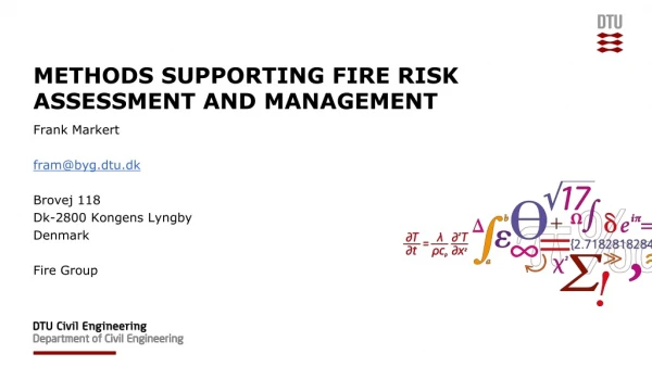 Methods supporting fire risk assessment and management