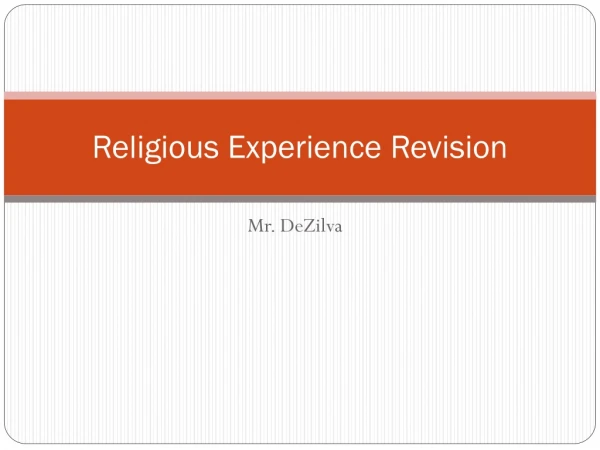 Religious Experience Revision