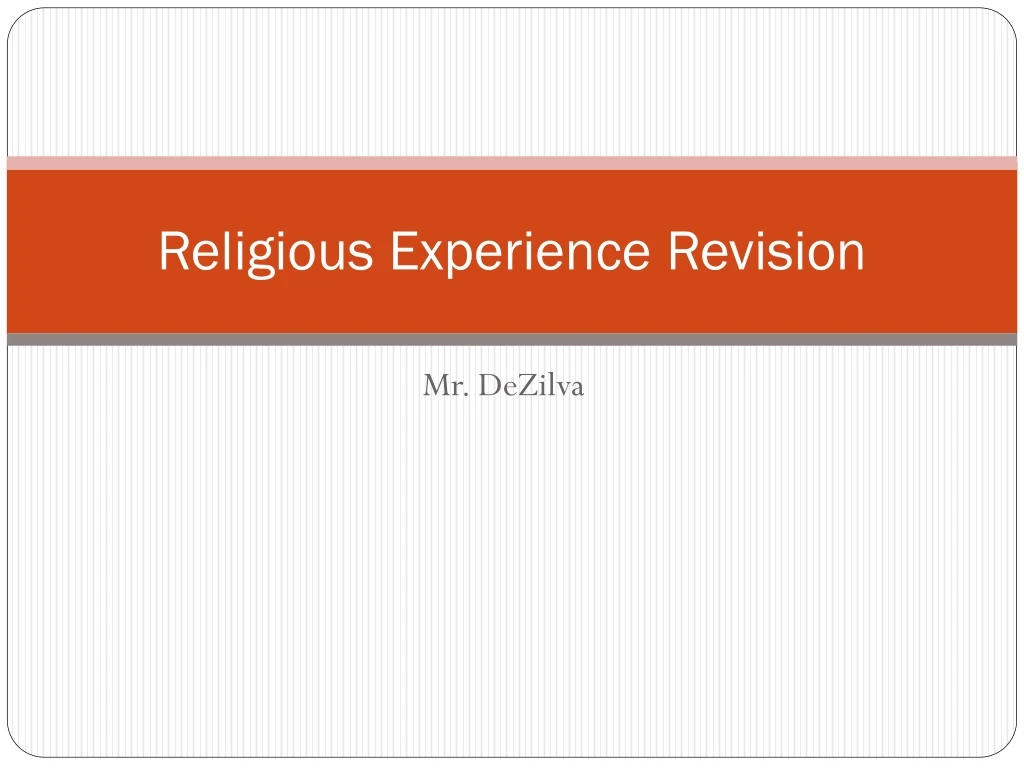 religious experience revision