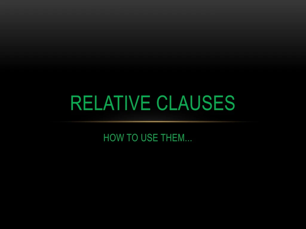 relative clauses