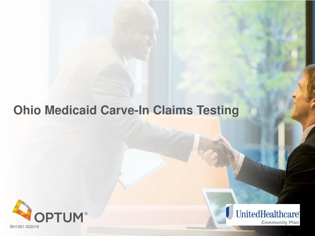 ohio medicaid carve in claims testing