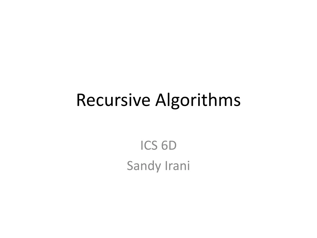 recursive algorithms