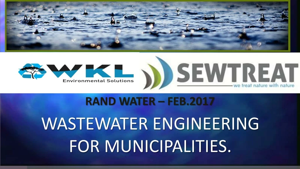 wastewater engineering for municipalities