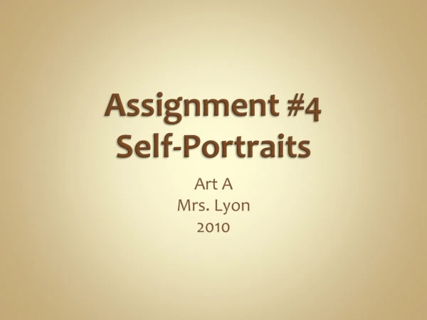 Assignment #4 Self-Portraits