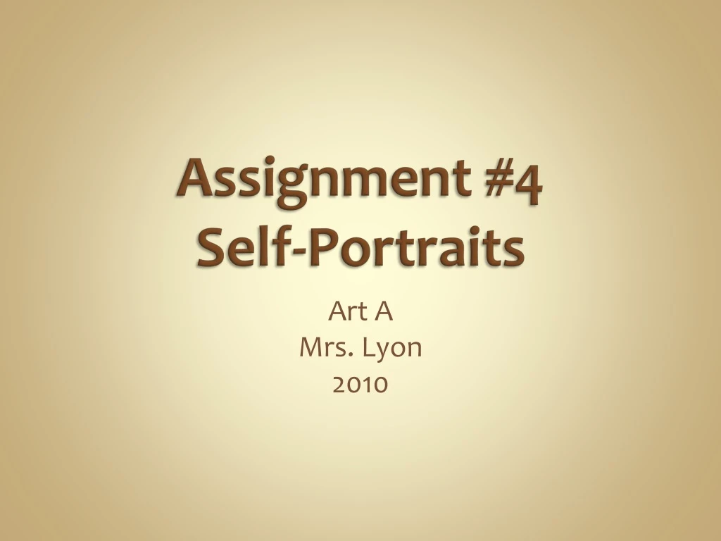 assignment 4 self portraits