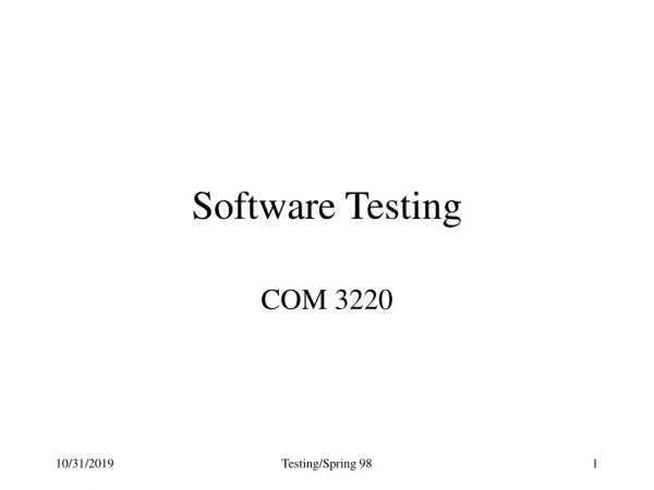 Software Testing