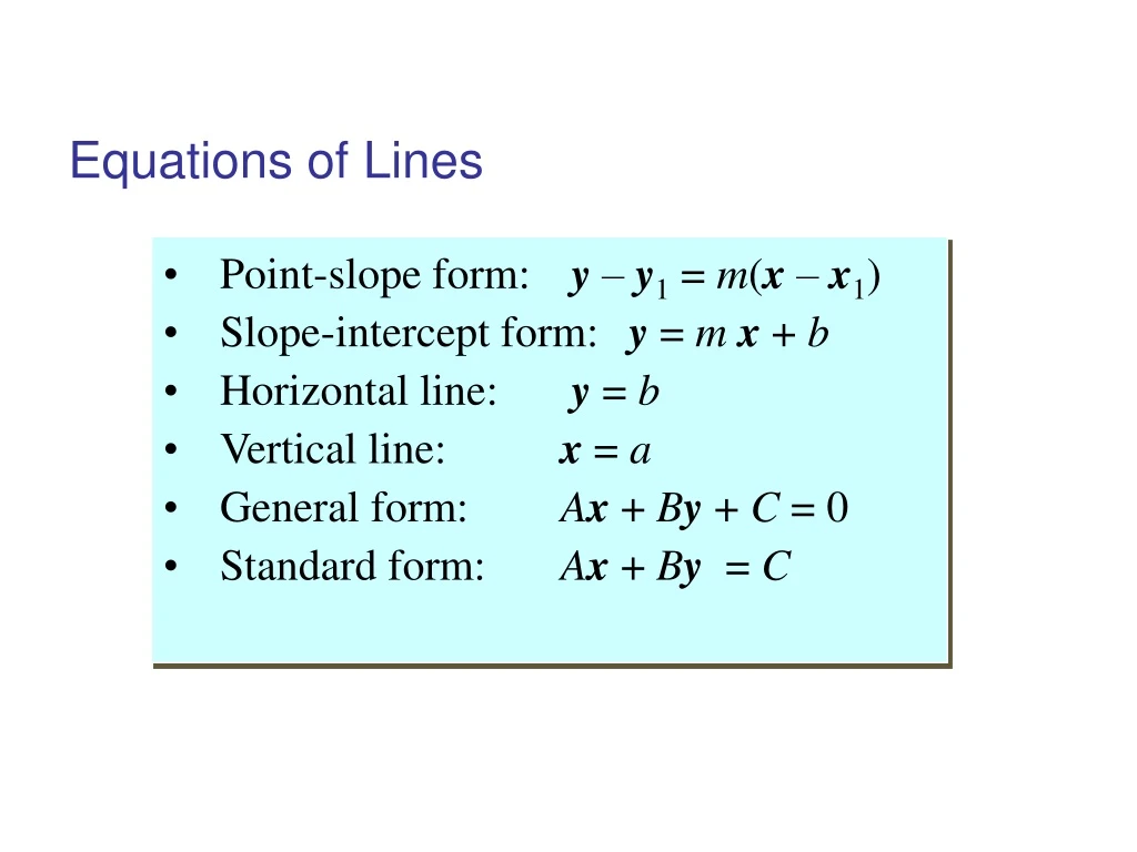 equations of lines