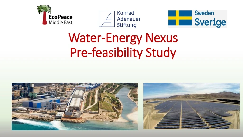 water energy nexus pre feasibility study