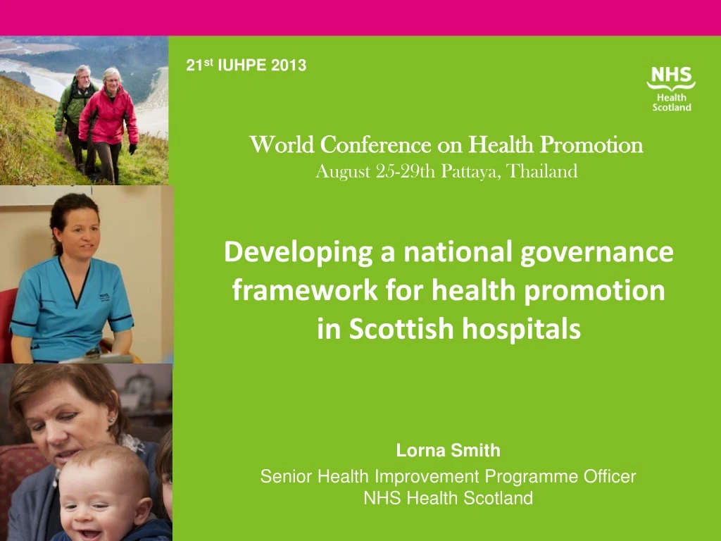 developing a national governance framework for health promotion in scottish hospitals