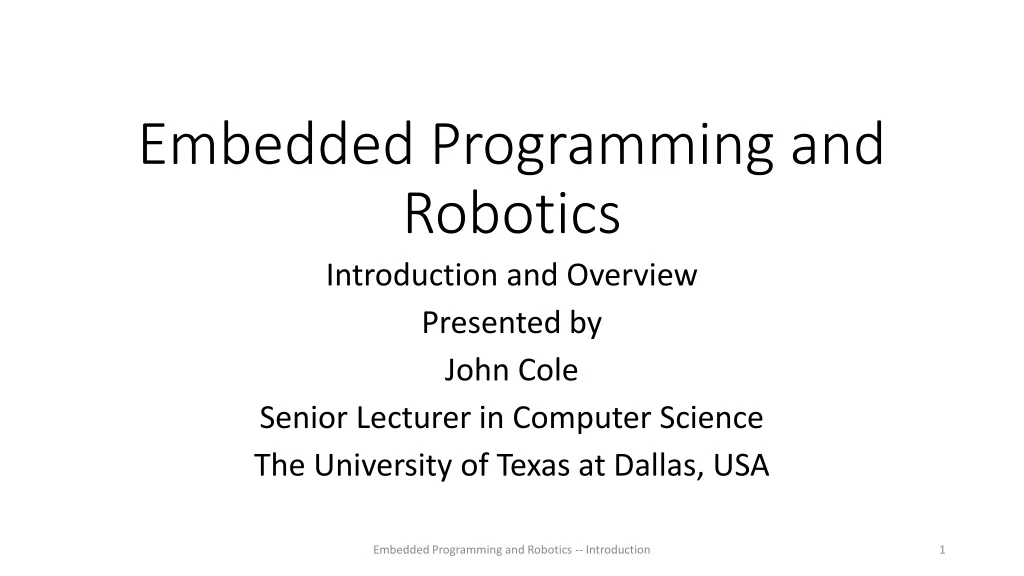 embedded programming and robotics