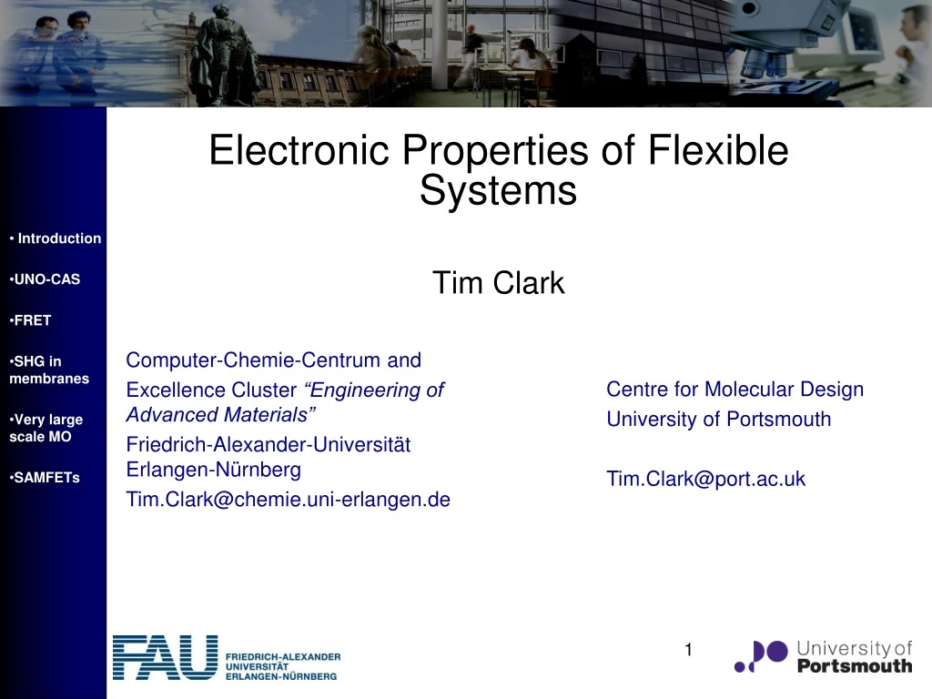 electronic properties of flexible systems tim clark