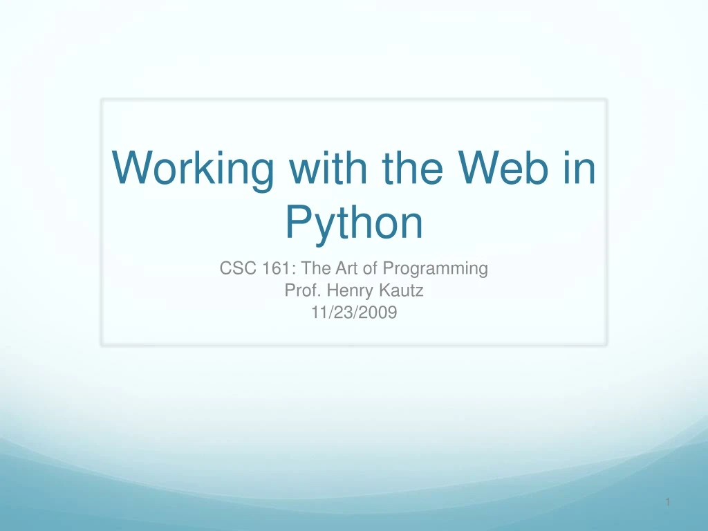 working with the web in python