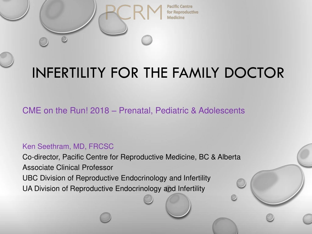 infertility for the family doctor