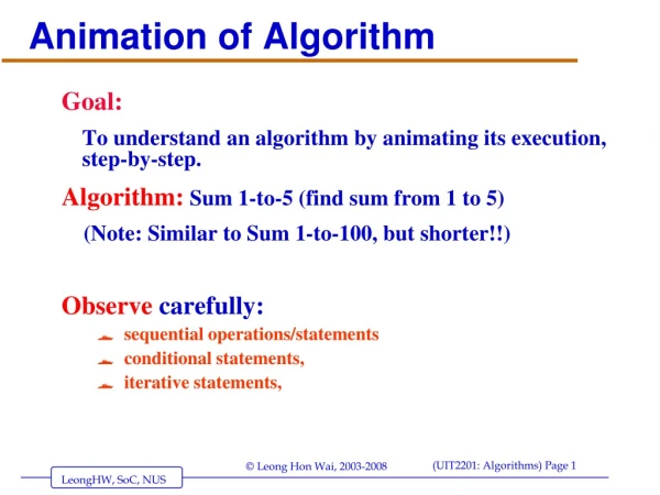 Animation of Algorithm