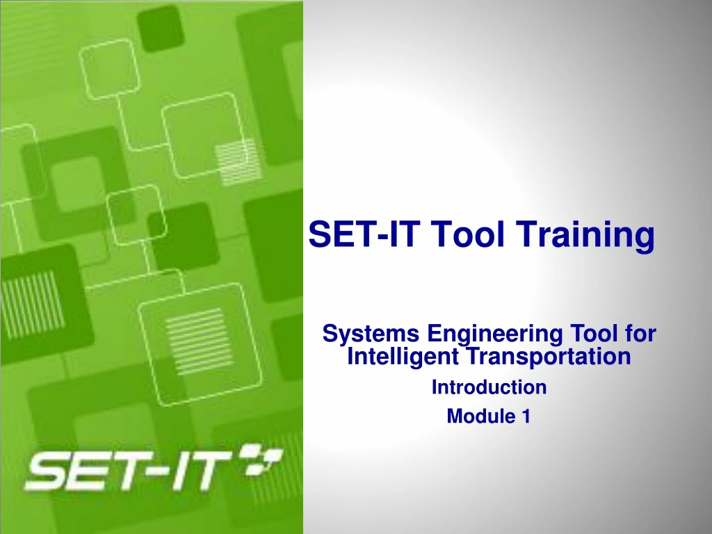 set it tool training