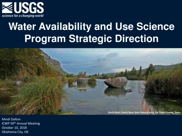 Water Availability and Use Science Program Strategic Direction