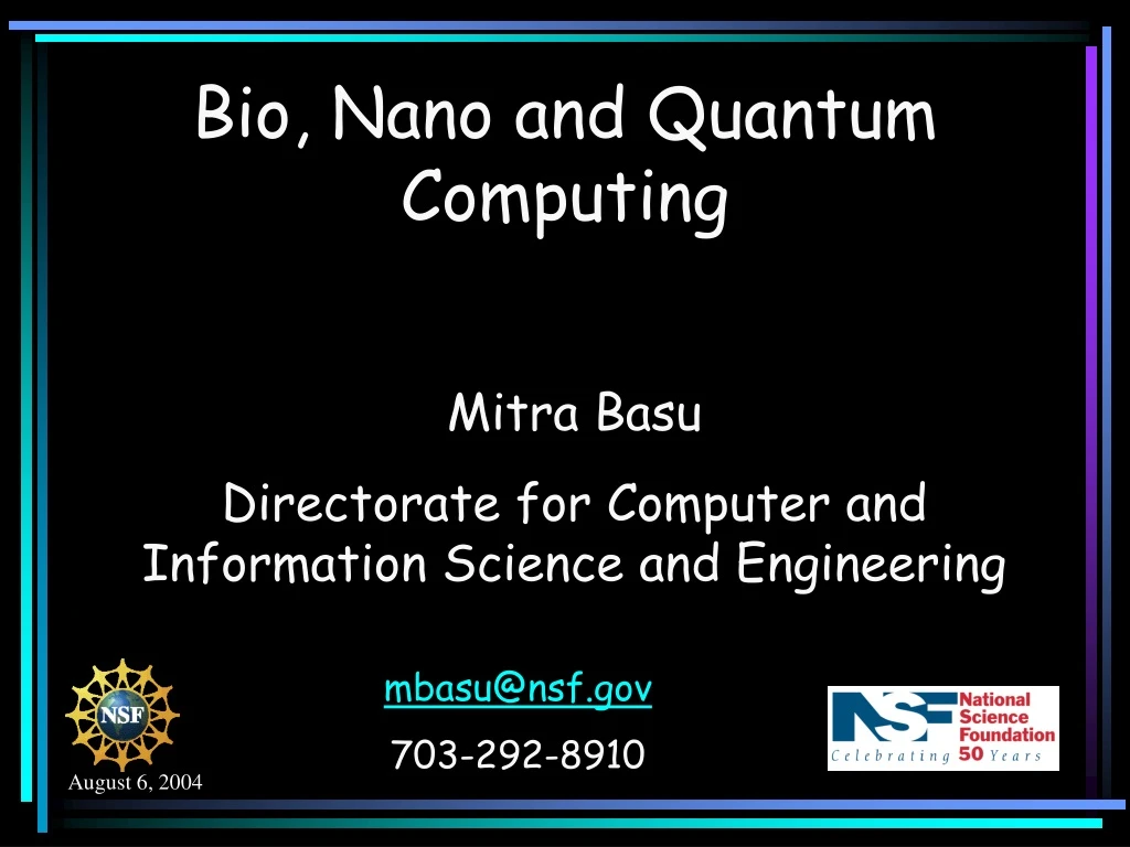 bio nano and quantum computing