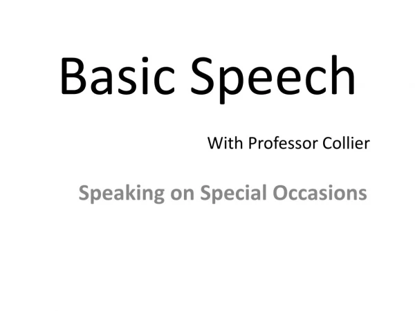Basic Speech