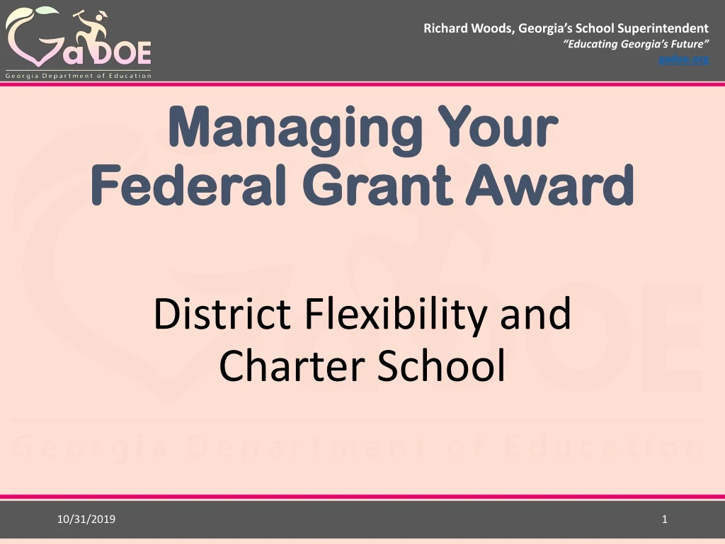 managing your federal grant award