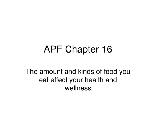 APF Chapter 16