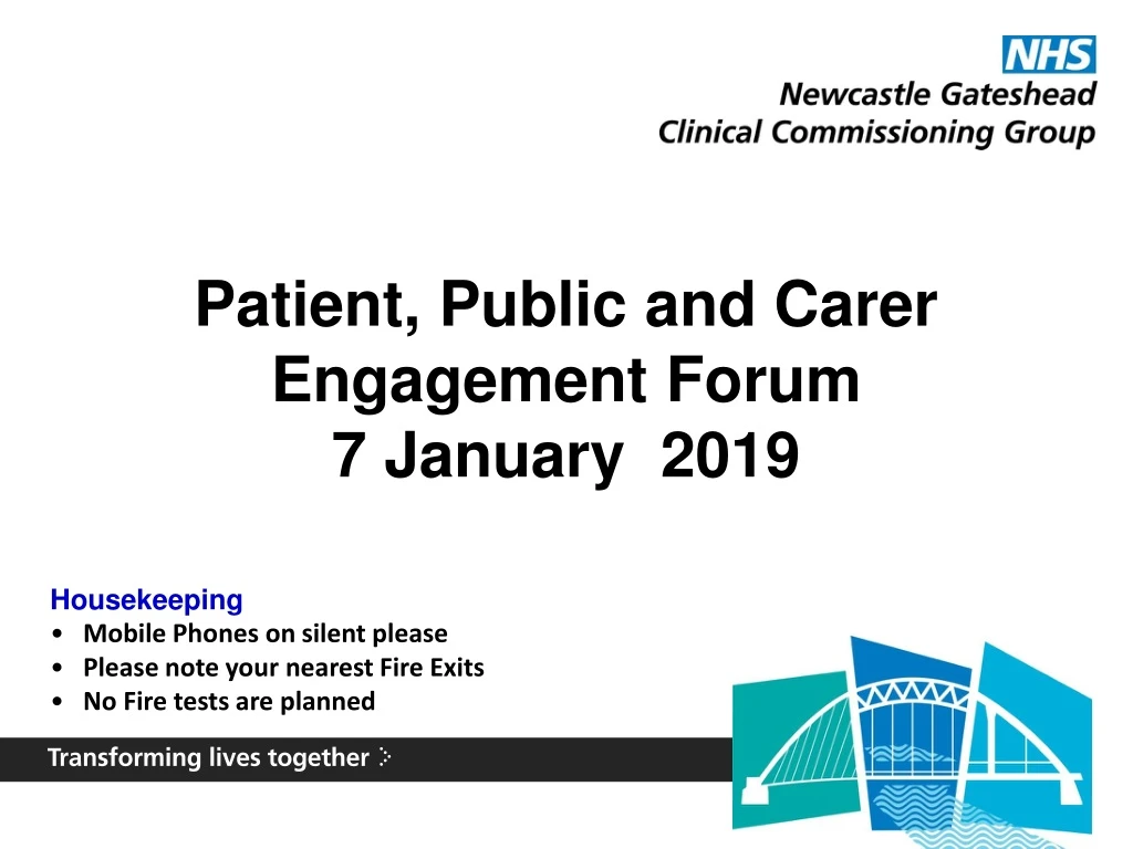 patient public and carer engagement forum 7 january 2019