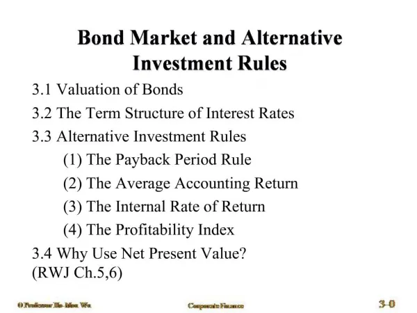 Bond Market and Alternative Investment Rules