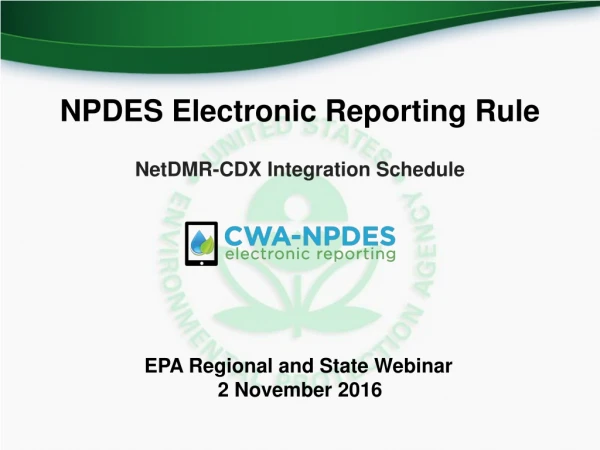 NPDES Electronic Reporting Rule