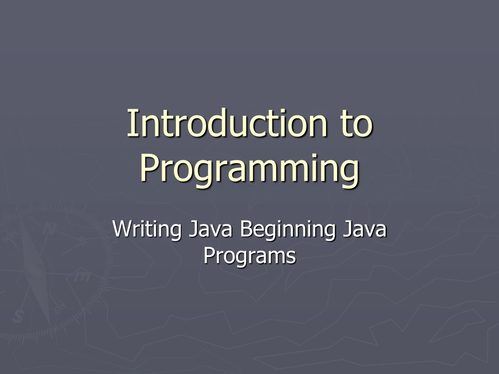 introduction to programming