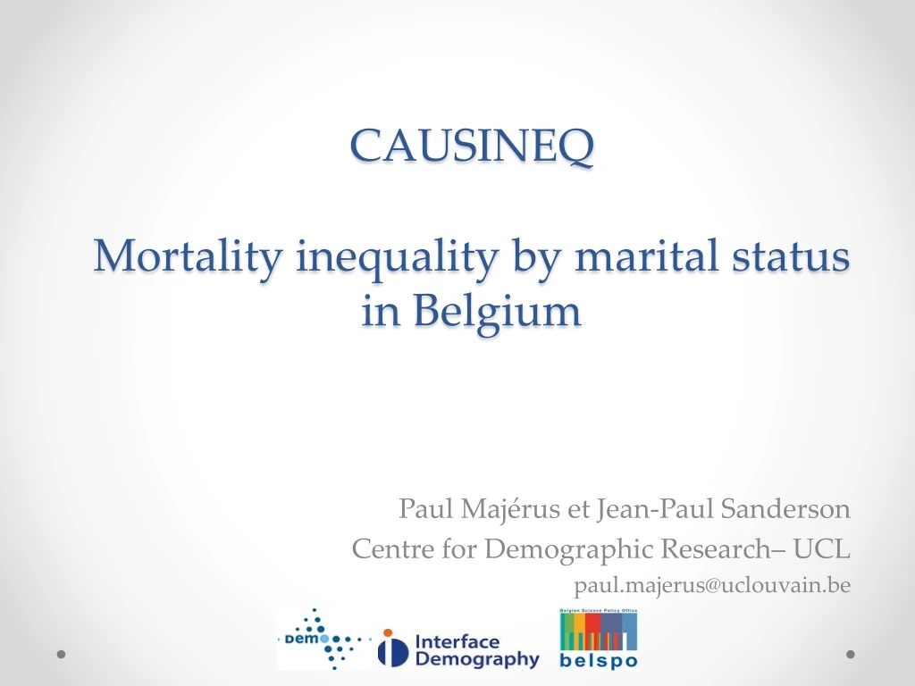 causineq mortality inequality by marital status in belgium