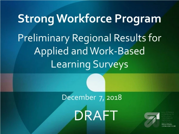 Strong Workforce Program Preliminary Regional Results for Applied and Work-Based Learning Surveys