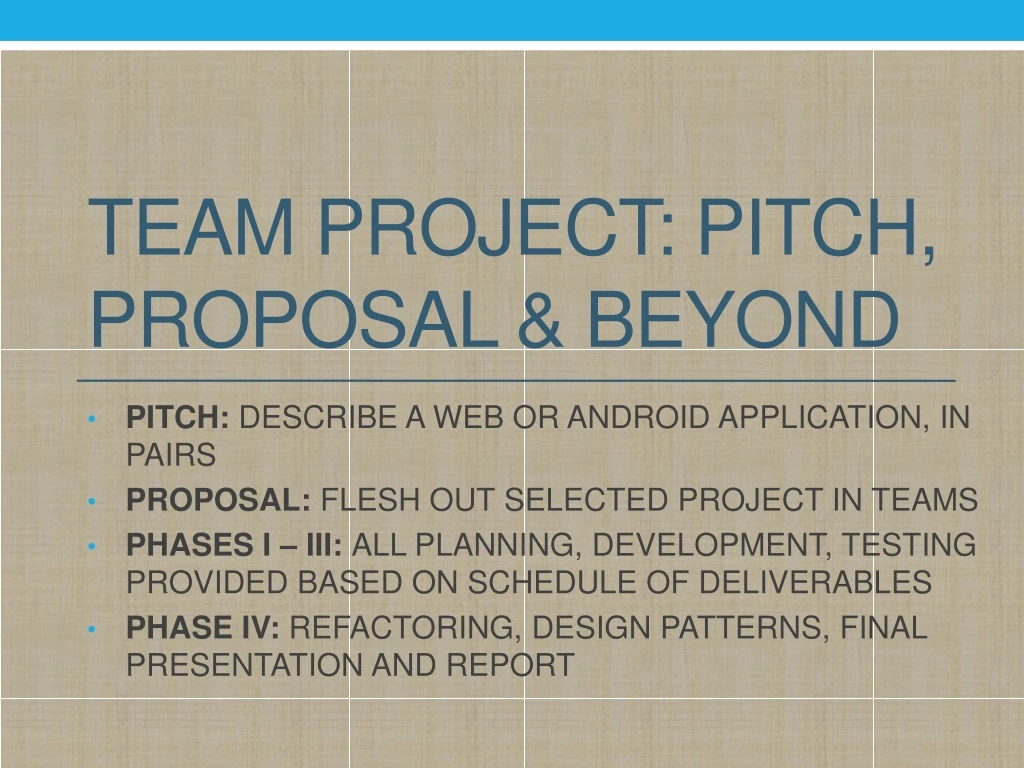 team project pitch proposal beyond