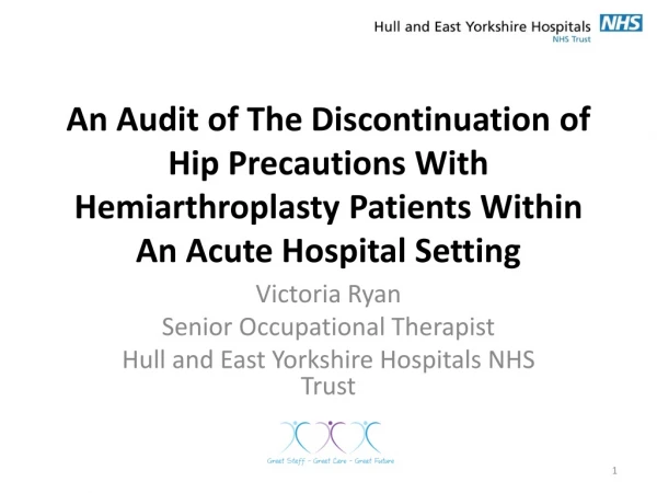 Victoria Ryan Senior Occupational Therapist Hull and East Yorkshire Hospitals NHS Trust
