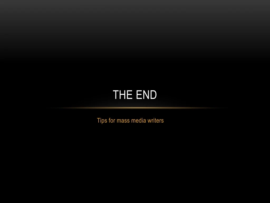 the end