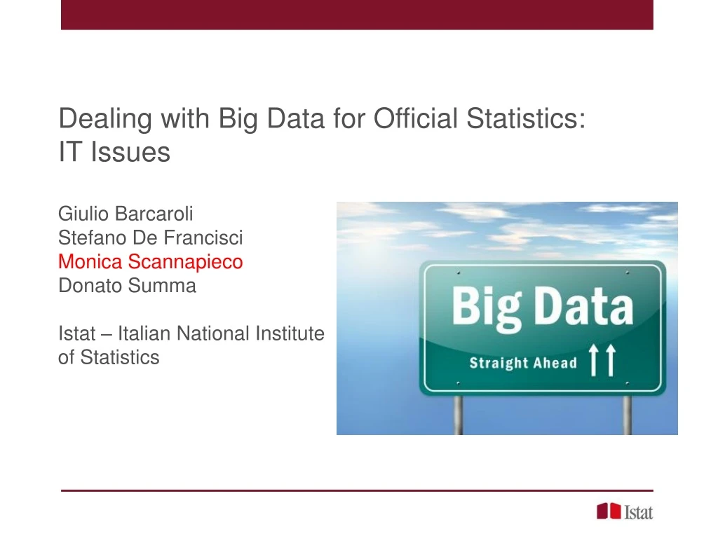 dealing with big data for official statistics