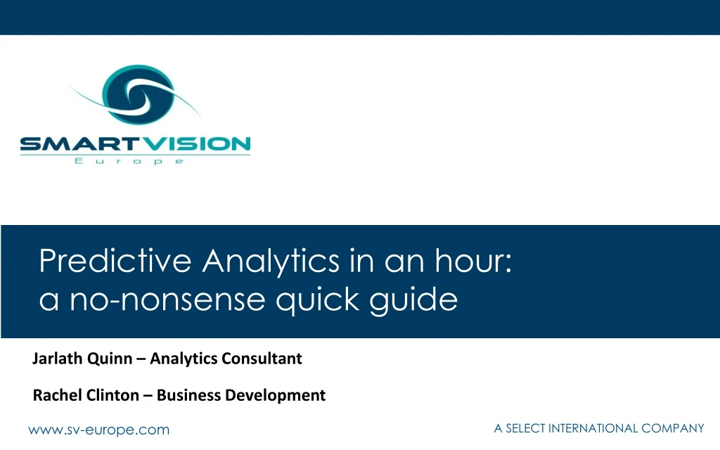 predictive analytics in an hour a no nonsense quick guide