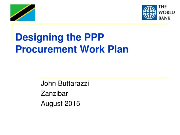 Designing the PPP Procurement Work Plan