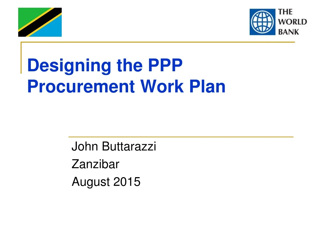 designing the ppp procurement work plan