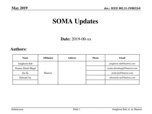 SOMA Updates
