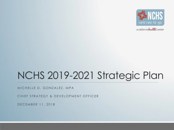 NCHS 2019-2021 Strategic Plan