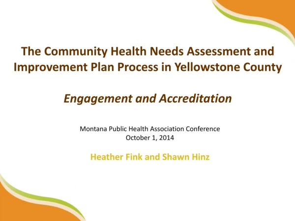 The Community Health Needs Assessment and Improvement Plan Process in Yellowstone County