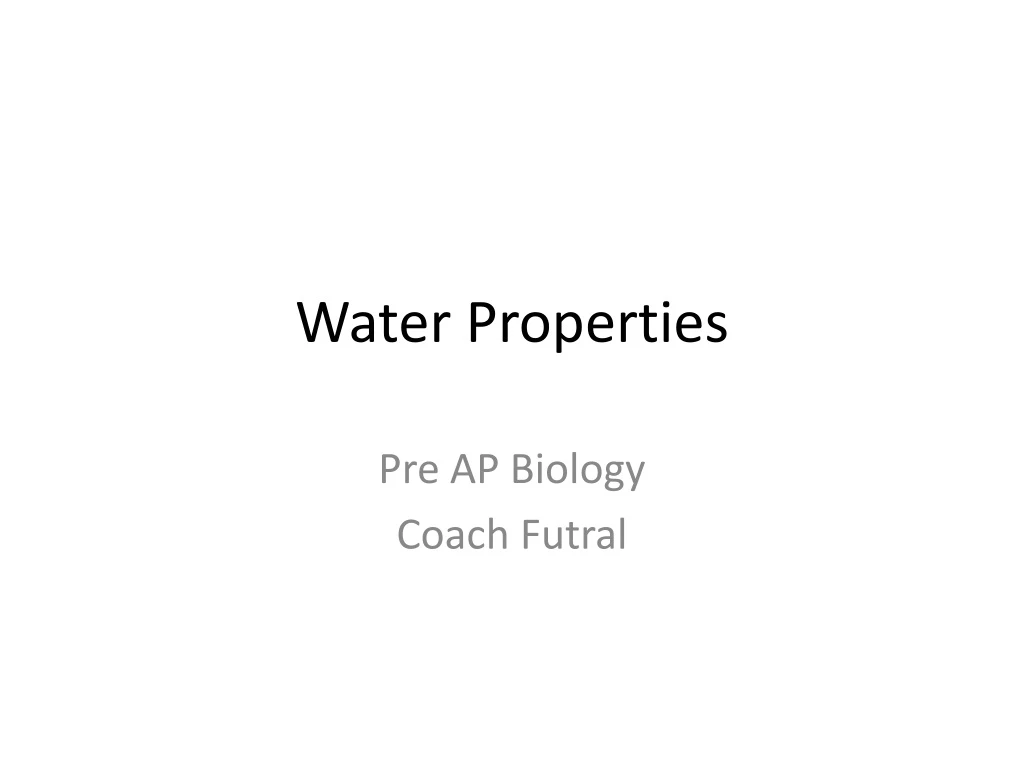 water properties