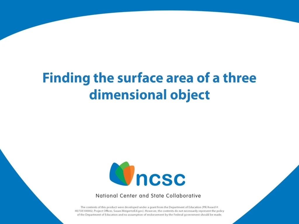 finding the surface area of a three dimensional object