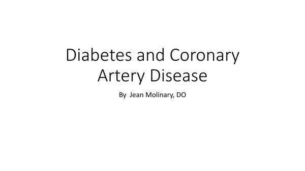 Diabetes and Coronary Artery Disease