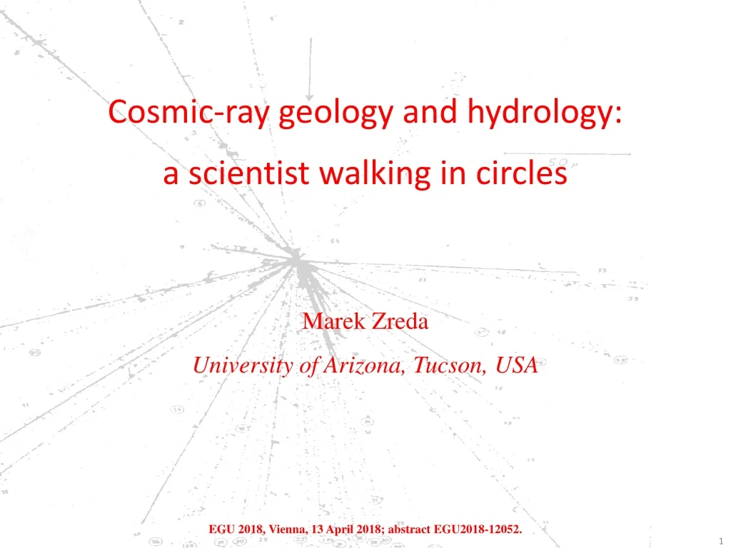 cosmic ray geology and hydrology a scientist