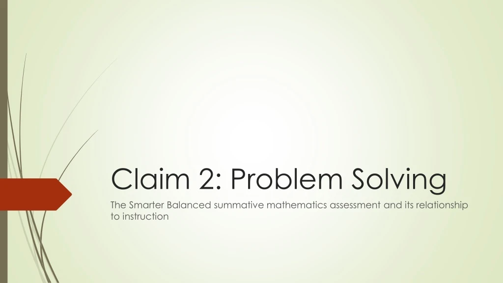 claim 2 problem solving