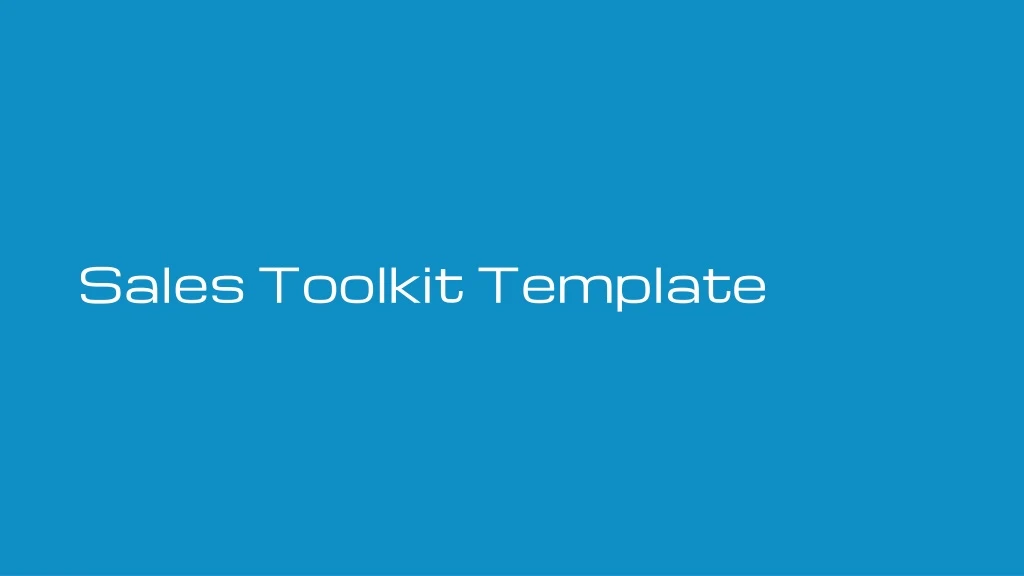 sales toolkit template