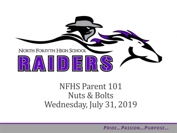 NFHS Parent 101 Nuts &amp; Bolts Wednesday, July 31, 2019