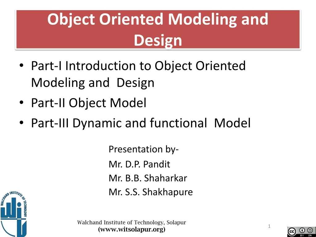 object oriented modeling and design