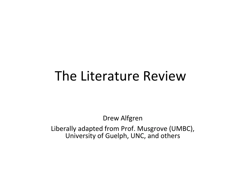 the literature review