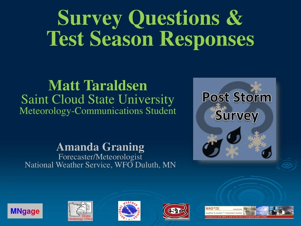 survey questions test season responses